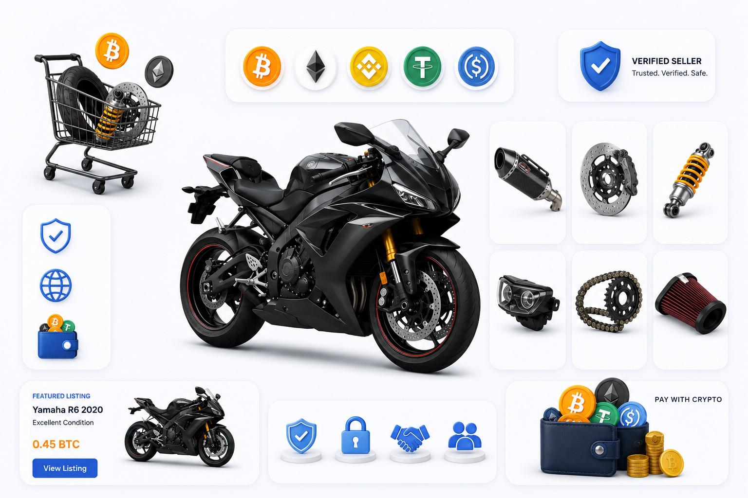 Crypto-Powered Marketplace of Motorcycle Parts!
